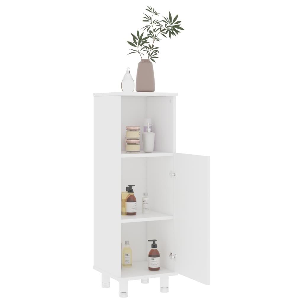 Badeværelsesskab 30x30x95 cm konstrueret træ hvid