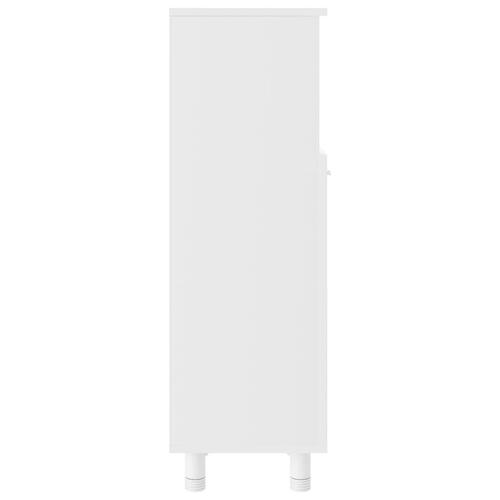 Badeværelsesskab 30x30x95 cm konstrueret træ hvid
