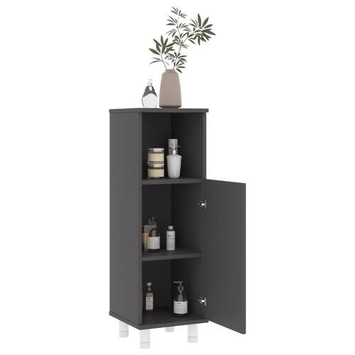 Badeværelsesskab 30x30x95 cm spånplade grå