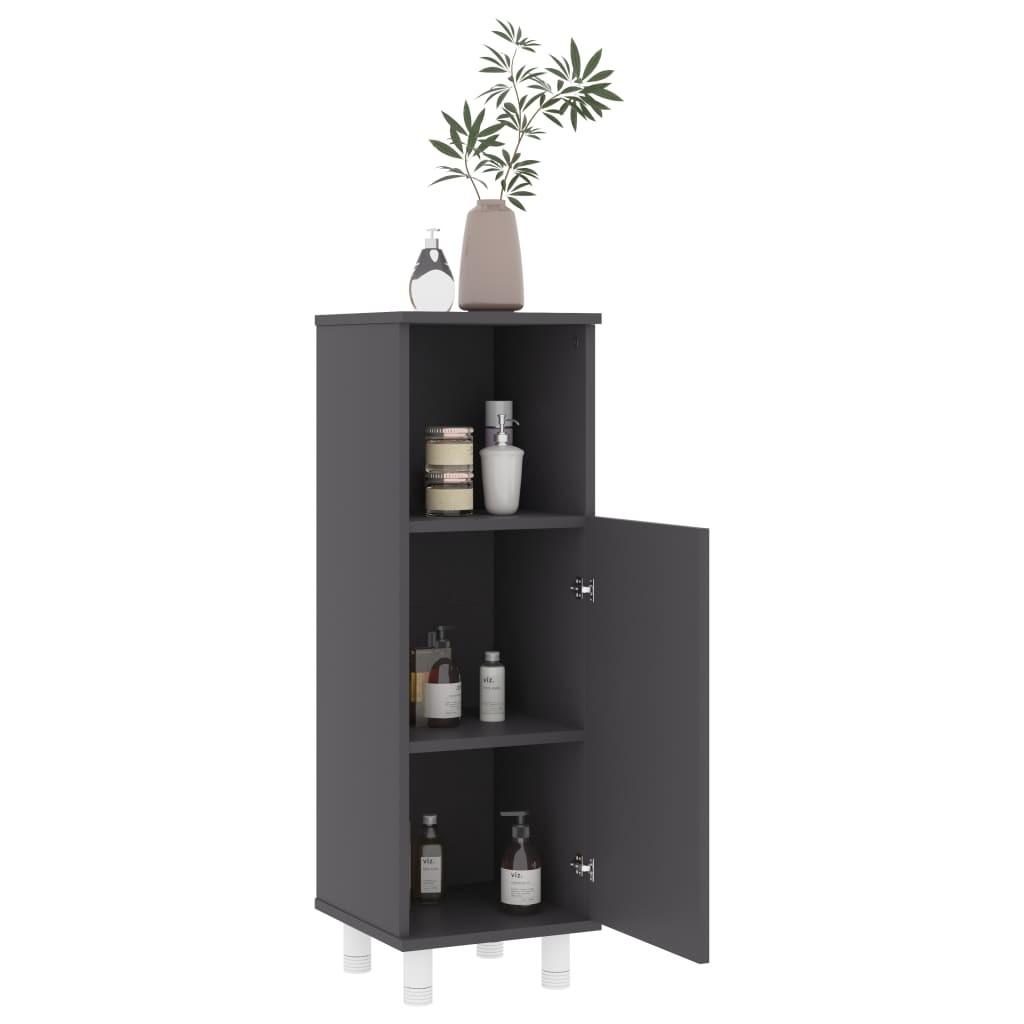 Badeværelsesskab 30x30x95 cm spånplade grå