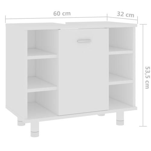 Badeværelsesskab 60x32x53,5 cm konstrueret træ hvid