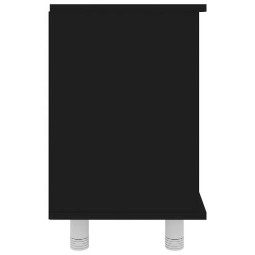 Badeværelsesskab 60x32x53,5 cm konstrueret træ sort