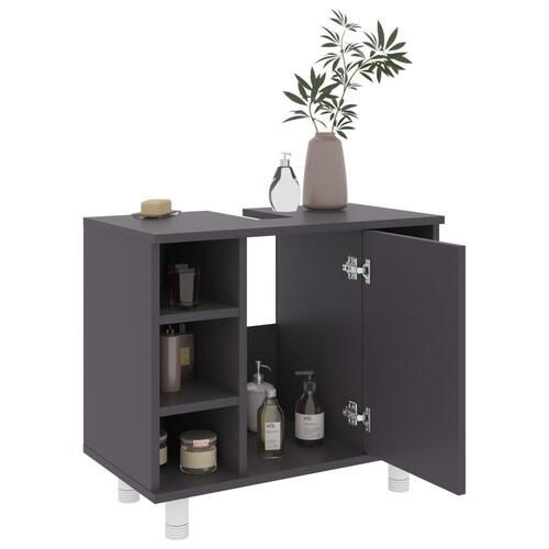 Badeværelsesskab 60x32x53,5 cm spånplade grå