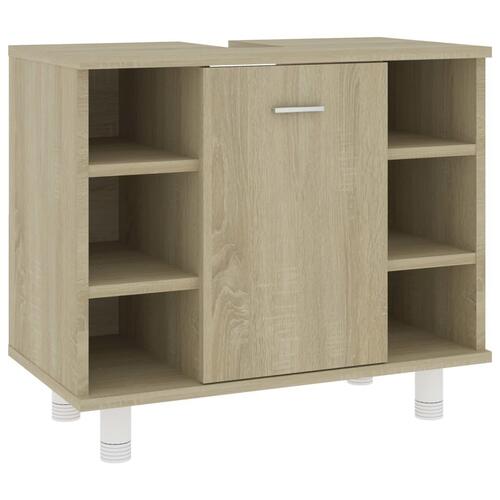 Badeværelsesskab 60x32x53,5 cm konstrueret træ sonoma-eg