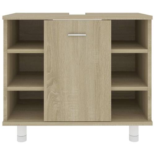 Badeværelsesskab 60x32x53,5 cm konstrueret træ sonoma-eg