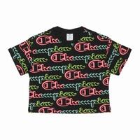 Kortærmet T-shirt til Kvinder Champion Crewneck Croptop Sort S