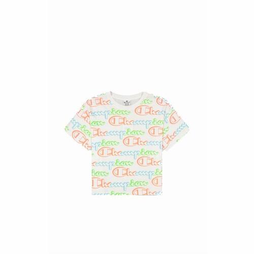 Kortærmet T-shirt til Kvinder Champion Crewneck Croptop Hvid XS