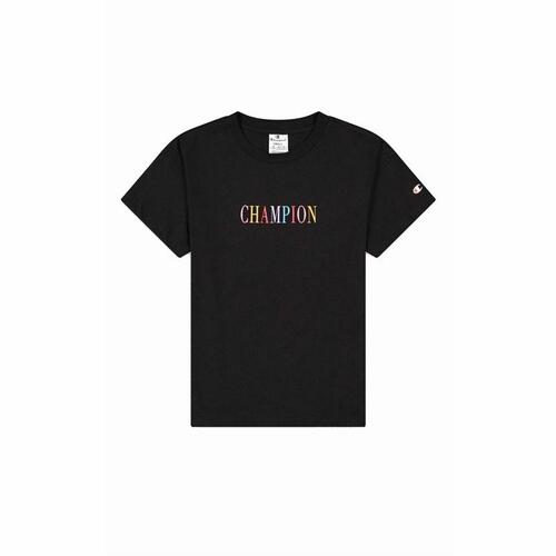 Kortærmet T-shirt til Kvinder Champion Crewneck Croptop Sort M