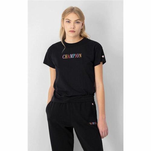 Kortærmet T-shirt til Kvinder Champion Crewneck Croptop Sort M