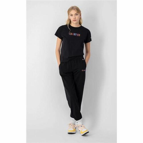 Kortærmet T-shirt til Kvinder Champion Crewneck Croptop Sort M