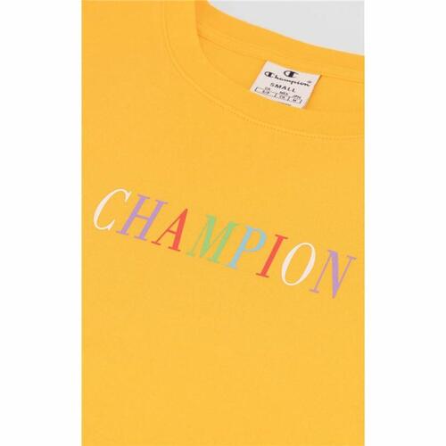 Kortærmet T-shirt til Kvinder Champion Crewneck Croptop Gul XS