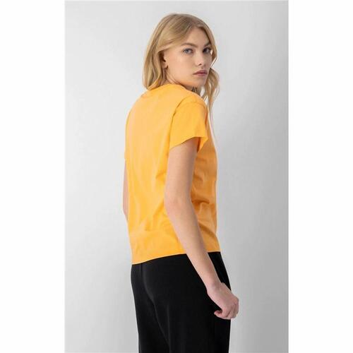 Kortærmet T-shirt til Kvinder Champion Crewneck Croptop Gul XS