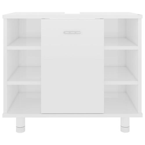 Badeværelsesskab 60x32x53,5 cm konstrueret træ hvid højglans
