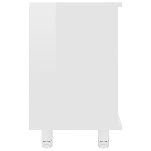 Badeværelsesskab 60x32x53,5 cm konstrueret træ hvid højglans