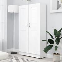 Bogskab 82,5x30,5x150 cm konstrueret træ hvid
