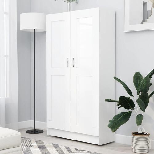 Bogskab 82,5x30,5x150 cm konstrueret træ hvid
