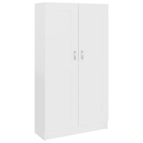 Bogskab 82,5x30,5x150 cm konstrueret træ hvid