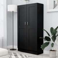 Bogreol 82,5x30,5x150 cm konstrueret træ sort