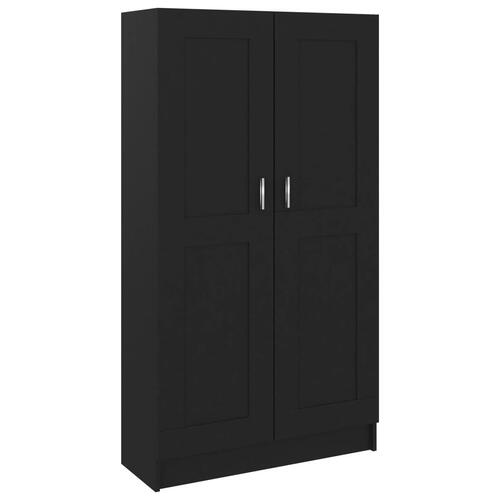 Bogreol 82,5x30,5x150 cm konstrueret træ sort