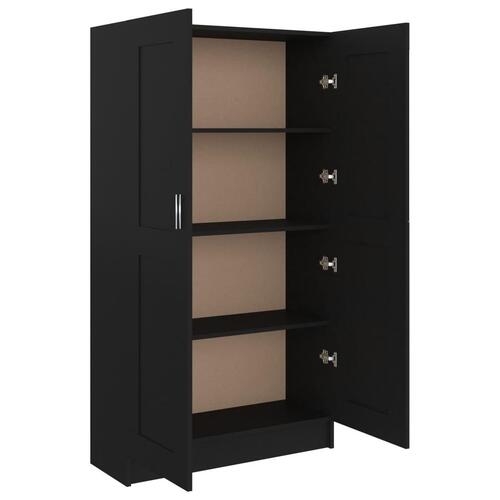 Bogreol 82,5x30,5x150 cm konstrueret træ sort