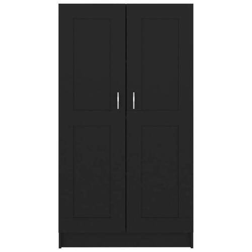 Bogreol 82,5x30,5x150 cm konstrueret træ sort
