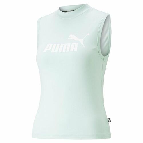 T-shirt til Damer uden Ærmer Puma Slim Logo Tank Akvamarin M