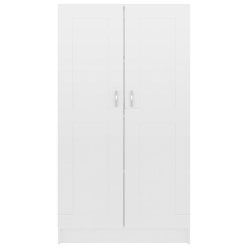 Bogreol 82,5x30,5x150 cm konstrueret træ hvid højglans
