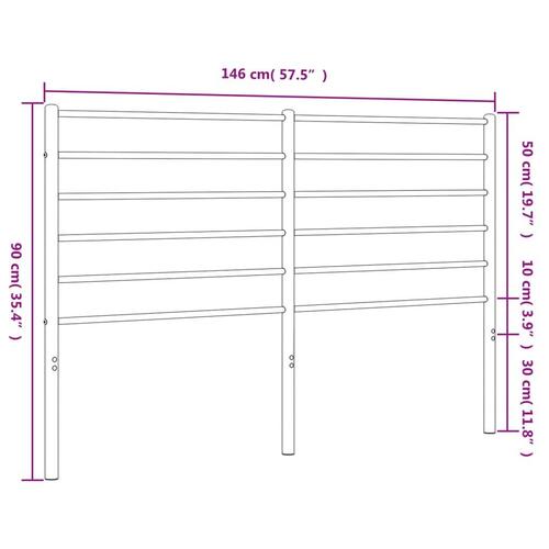 Sengegavl 140 cm metal hvid