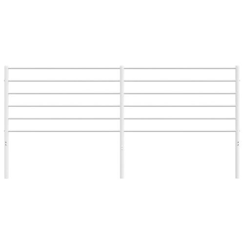 Sengegavl 200 cm metal hvid