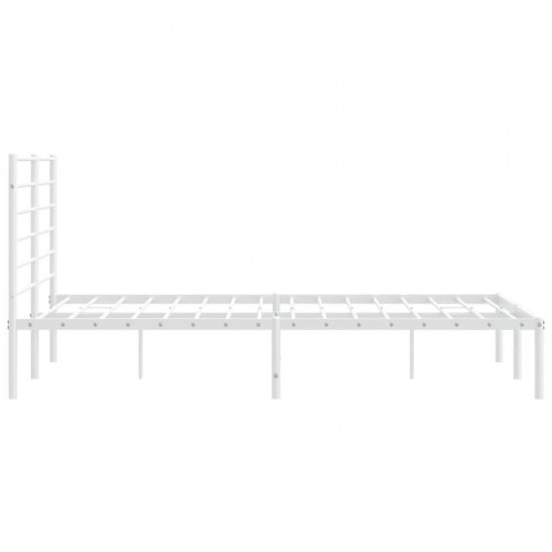Sengeramme med sengegavl 120x200 cm - metal, hvid