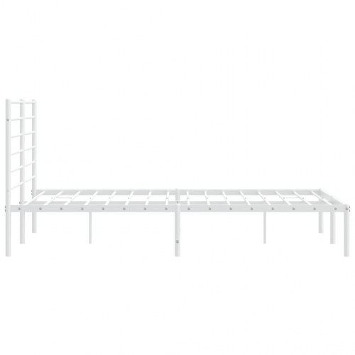 Sengeramme med sengegavl i metal - 140 x 190 cm, hvid