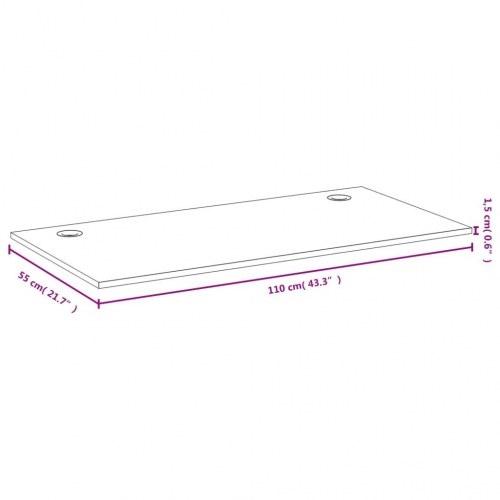 Bordplade til skrivebord 110x55x1,5 cm bambus