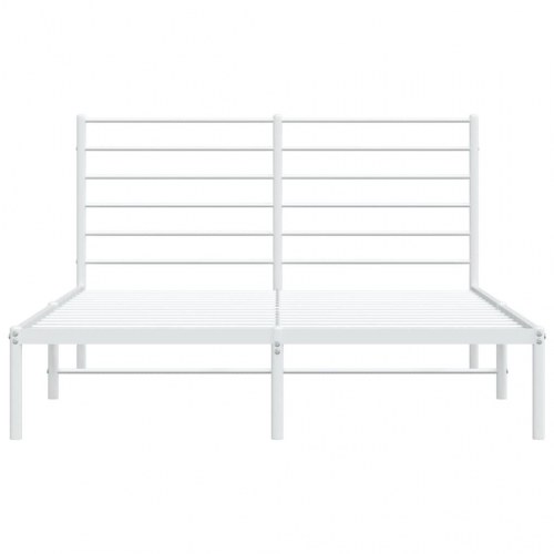 Sengeramme med sengegavl 140×200 cm - metal, hvid