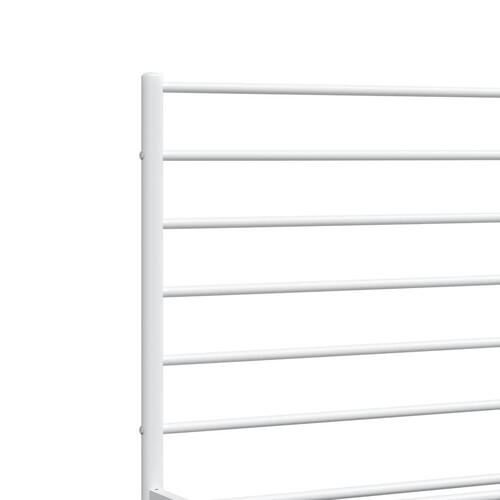 Sengeramme med sengegavl og fodgærde 200x200 cm metal hvid