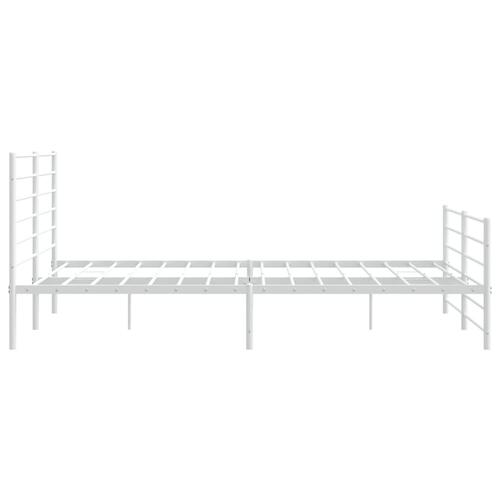 Sengeramme med sengegavl og fodgærde 180x200 cm metal hvid