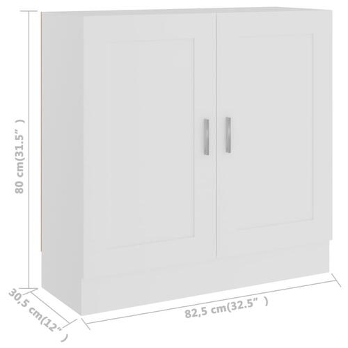 Bogreol 82,5x30,5x80 cm konstrueret træ hvid