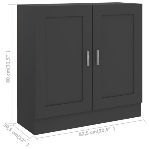 Bogreol 82,5x30,5x80 cm konstrueret træ grå