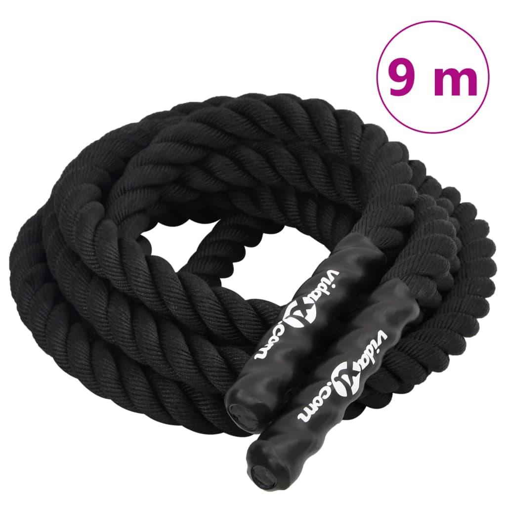 Battle rope 9 m 6,8 kg polyester sort