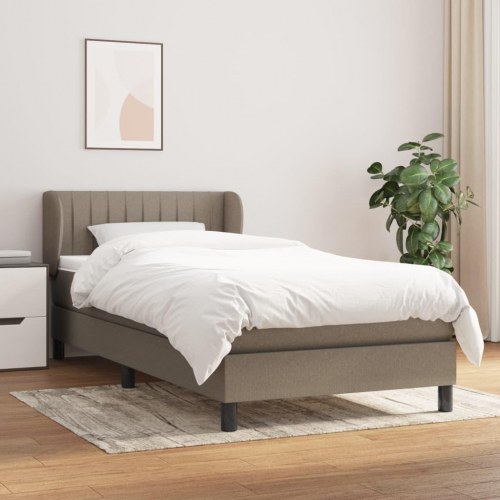 Kontinentalseng med madras 80×200 cm - stof, gråbrun