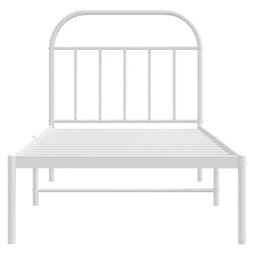 Sengeramme med sengegavl 90x200 cm metal hvid