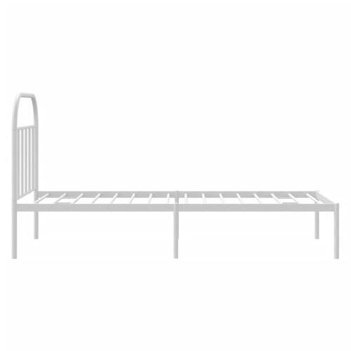 Sengeramme med sengegavl 90x200 cm metal hvid