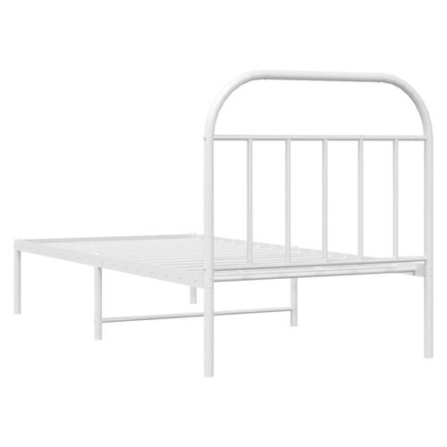 Sengeramme med sengegavl 90x200 cm metal hvid