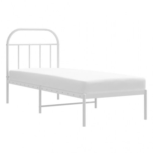 Sengeramme i metal med hovedgærde 75×190 cm - hvid