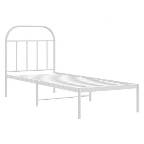 Sengeramme i metal med hovedgærde 75×190 cm - hvid