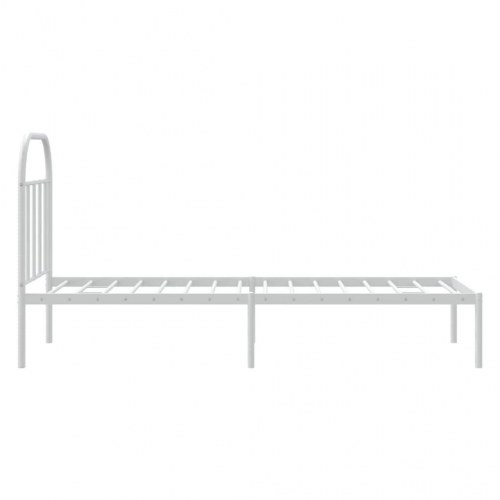 Sengeramme i metal med hovedgærde 75×190 cm - hvid