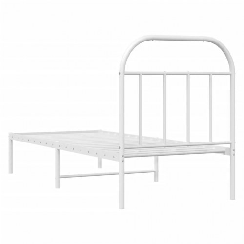 Sengeramme i metal med hovedgærde 75×190 cm - hvid