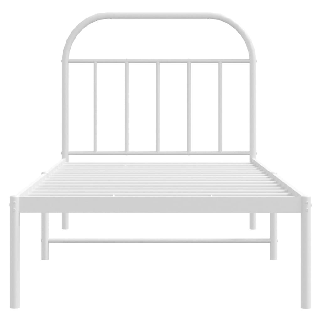 Sengeramme med sengegavl 80x200 cm metal hvid