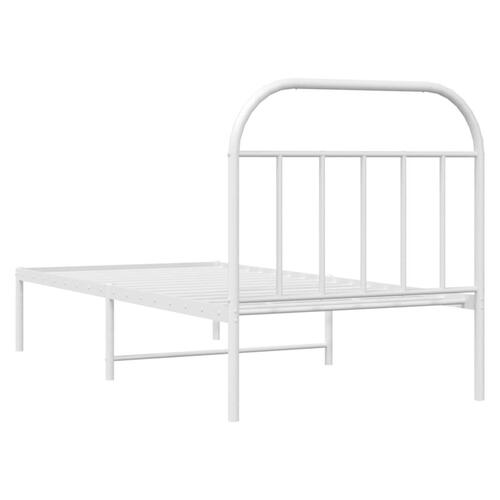 Sengeramme med sengegavl 80x200 cm metal hvid