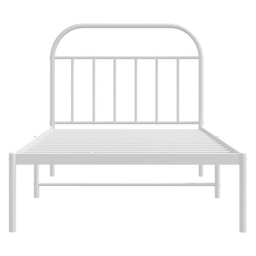 Sengeramme med sengegavl 100x200 cm metal hvid