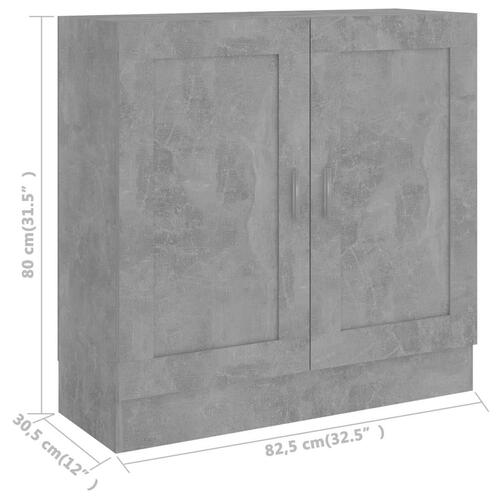 Bogskab 82,5x30,5x80 cm konstrueret træ betongrå